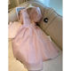 High-end pink organza dress female summer temperament foreign style age-reducing French skirt fairy super fairy forest system