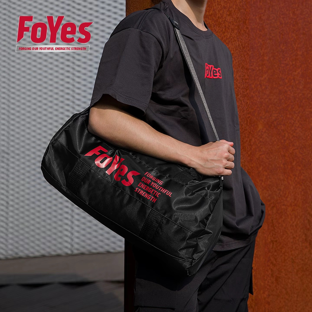 FoYes fitness bag large capacity fitness shoulder bag trendy bag hiking bag single shoulder basketball training bag for men and women