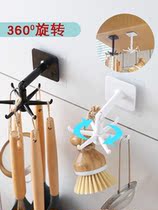 Spin-using hook-free beating wall-mounted kitchen wok Shovel Na Transfer Wall Hanging home Powerful Viscose Disposal