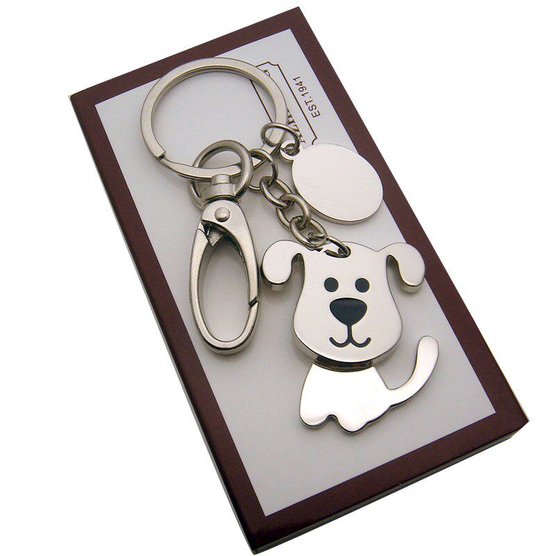 Key button women's delicate and dirty rich and expensive dog key buckle cute male and female car key chain Korean version creative personality