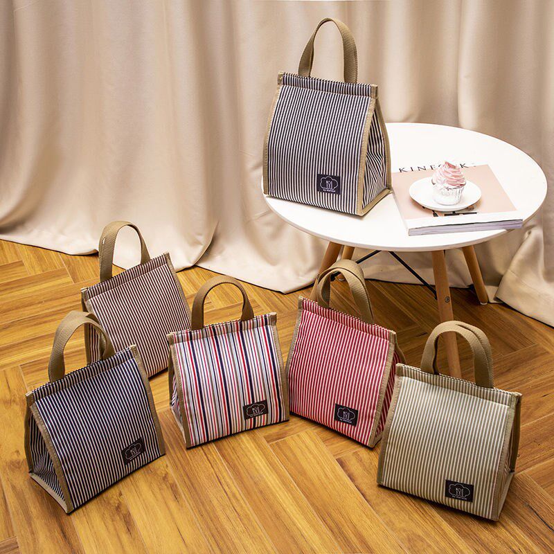 Boxed in hand to raise the face value thickened dress with aluminum foil insulated bag Canvas Lunch Bag Mommy Big Bag