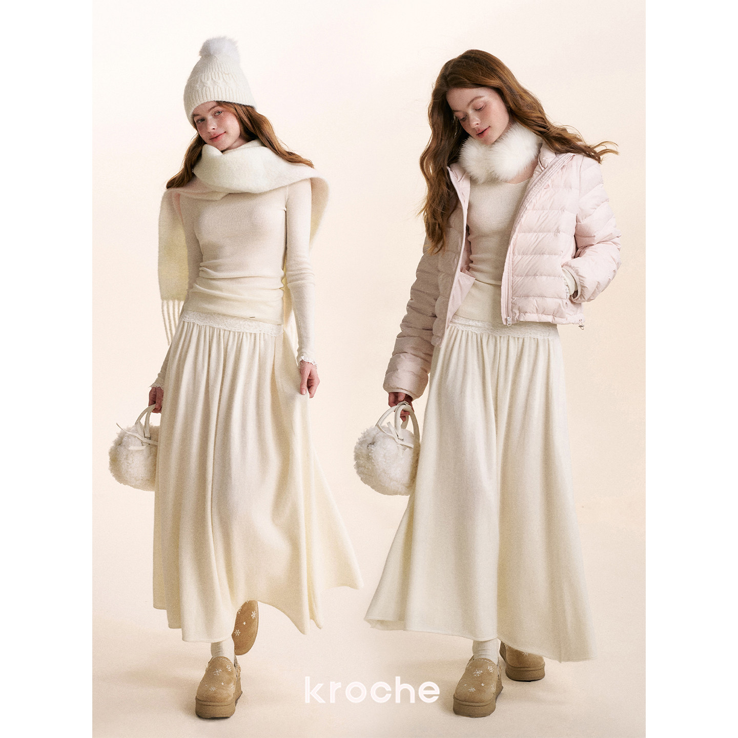 KROCHE レース ハイウエスト スカート KD4048