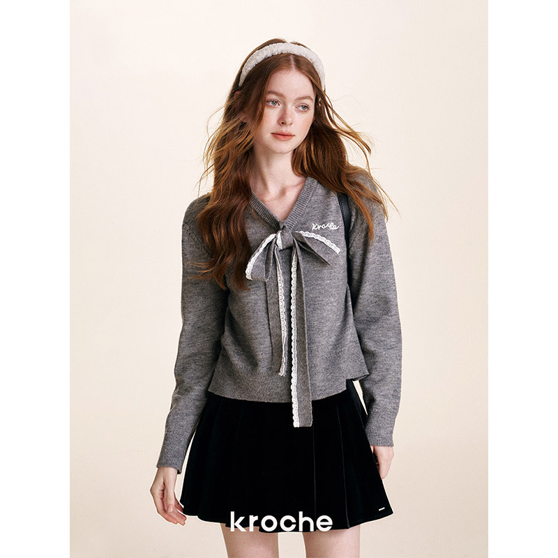 KROCHE リボン Vネック ニット KB4569