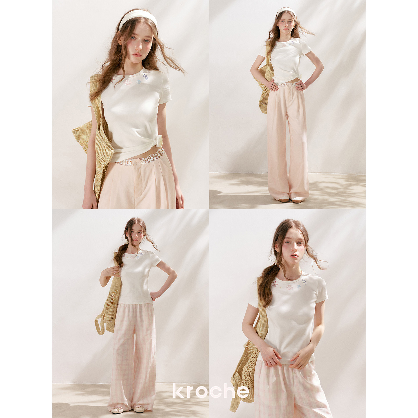 KROCHE 配色 半袖 Tシャツ KEC4071