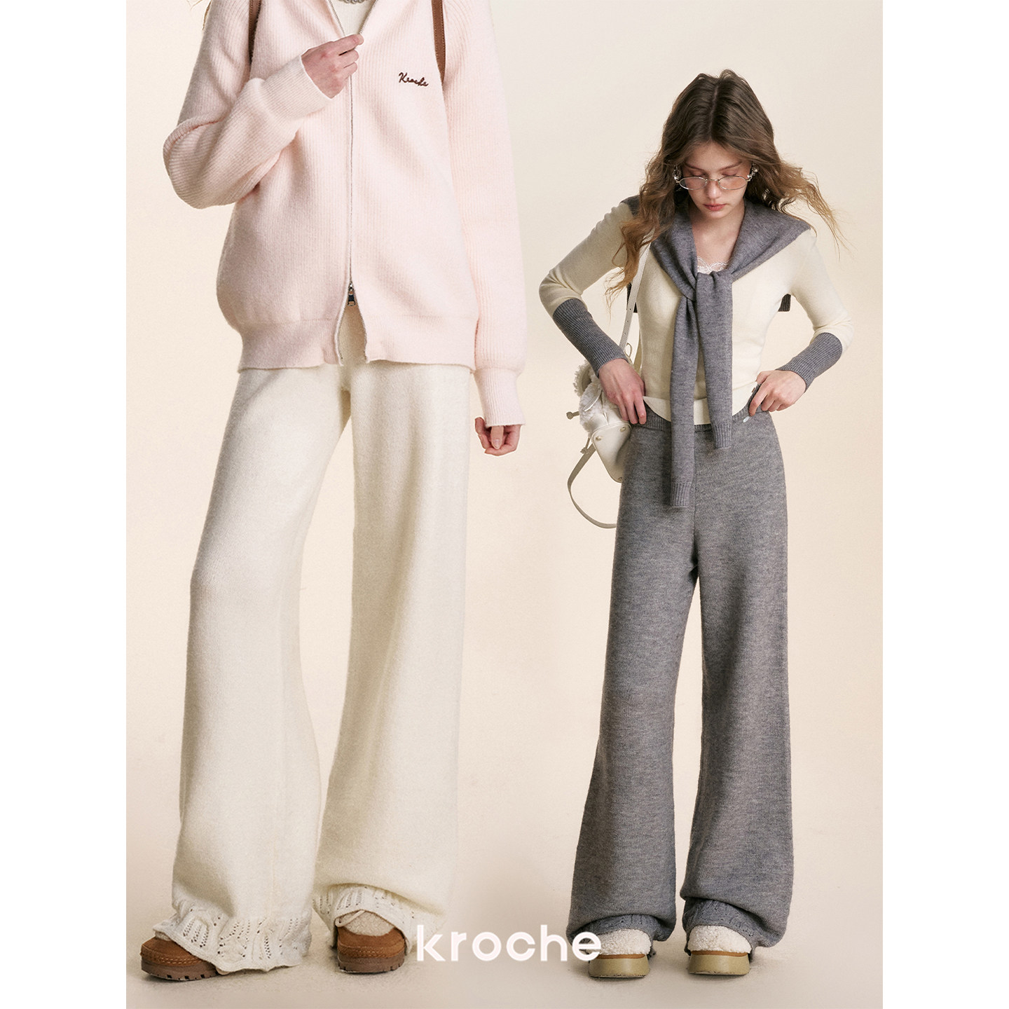 KROCHE ハイウエスト ワイド パンツ KL89027
