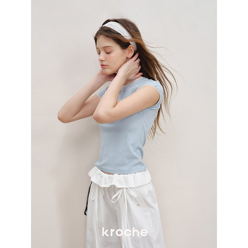 KROCHE リボン ストレート パンツ KB5142