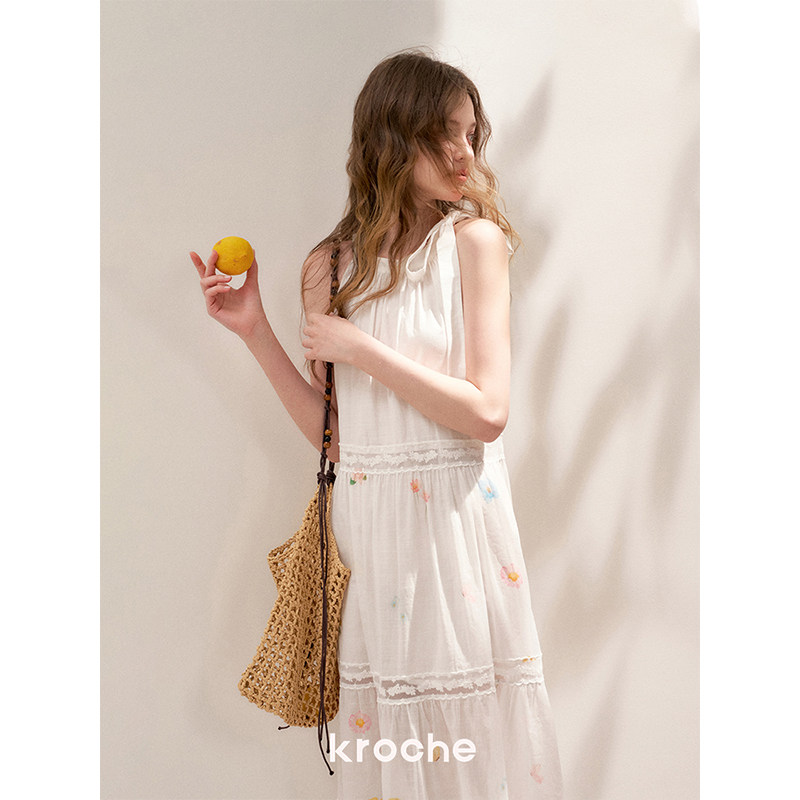 KROCHE レース ホルターネック ワンピース KR4012