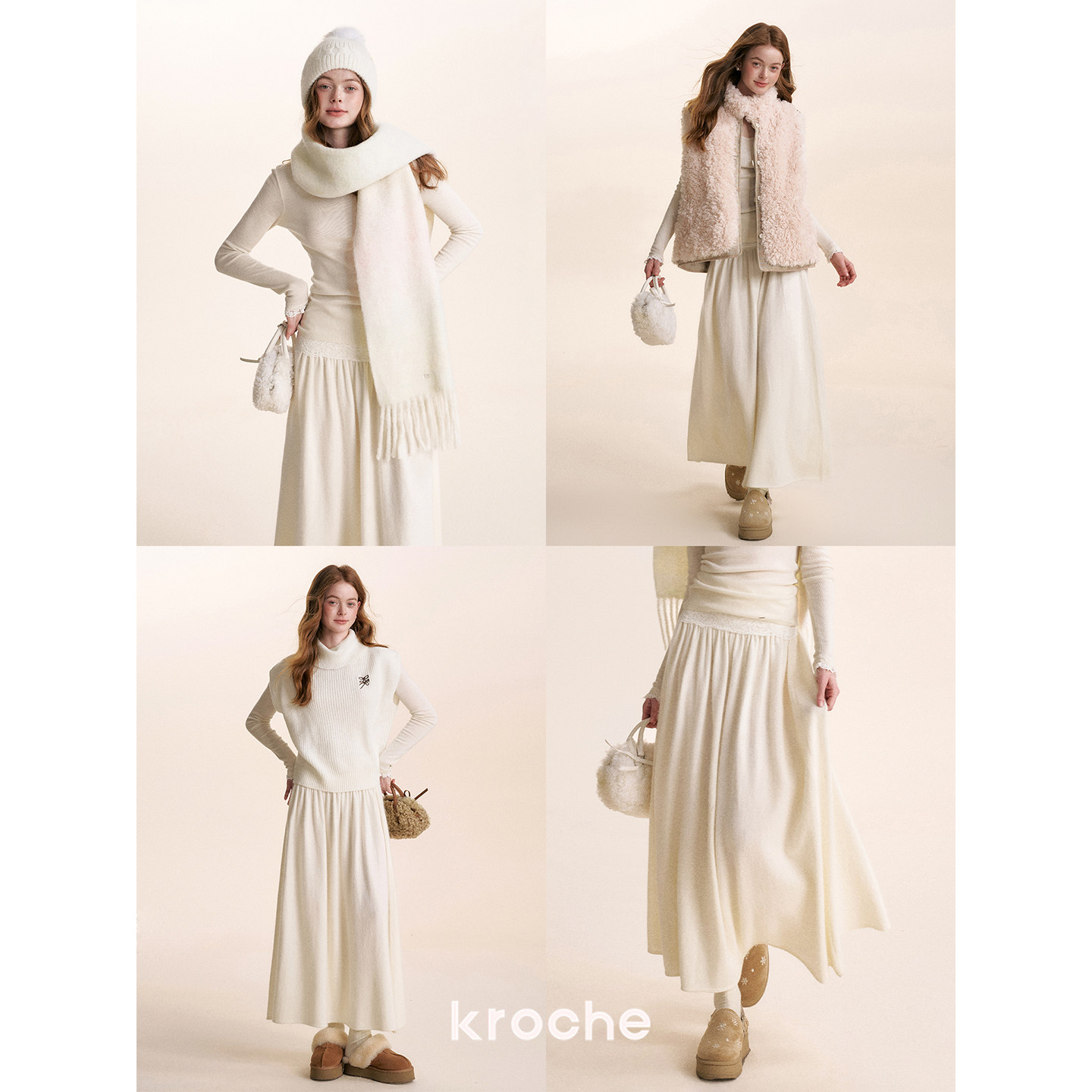 KROCHE レース ハイウエスト スカート KD4048