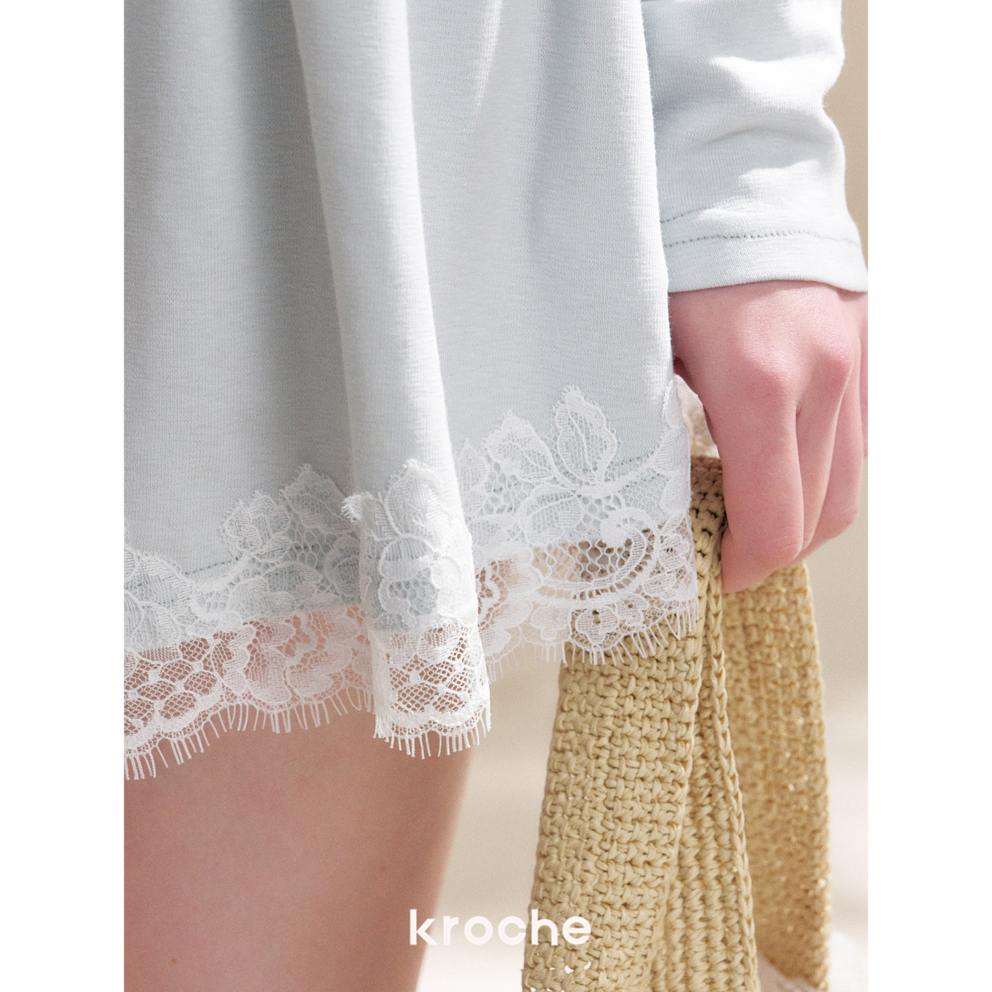 KROCHE レース 重ね着風 ワンピース KR2065