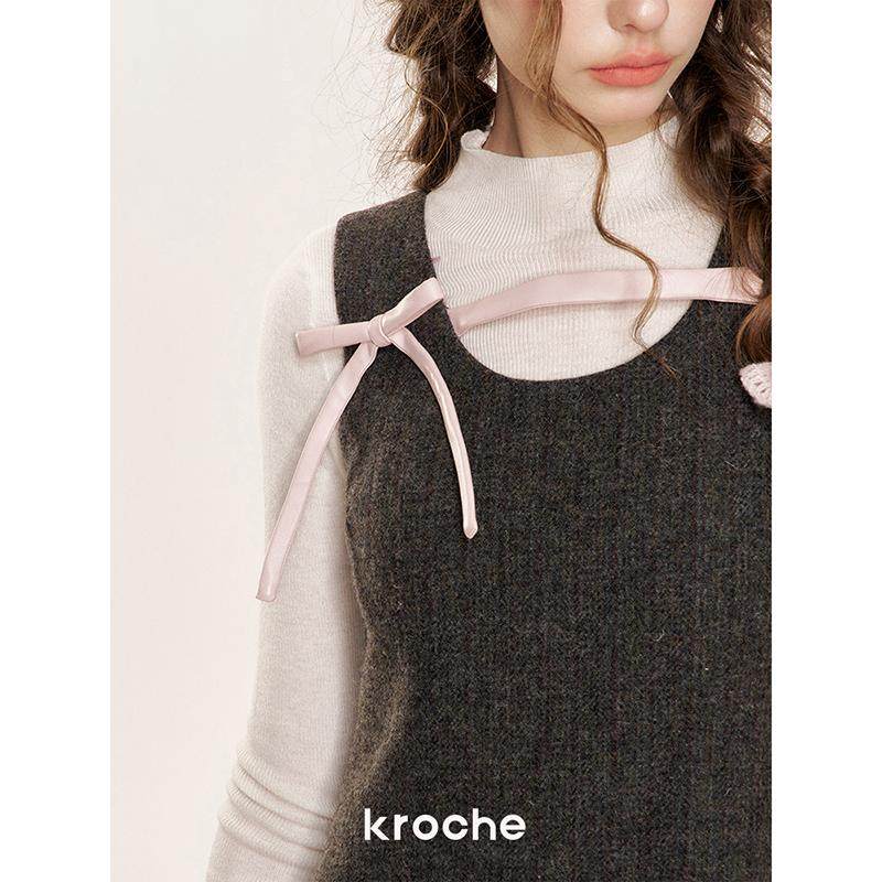 KROCHE リボン 配色 ワンピース KB4474