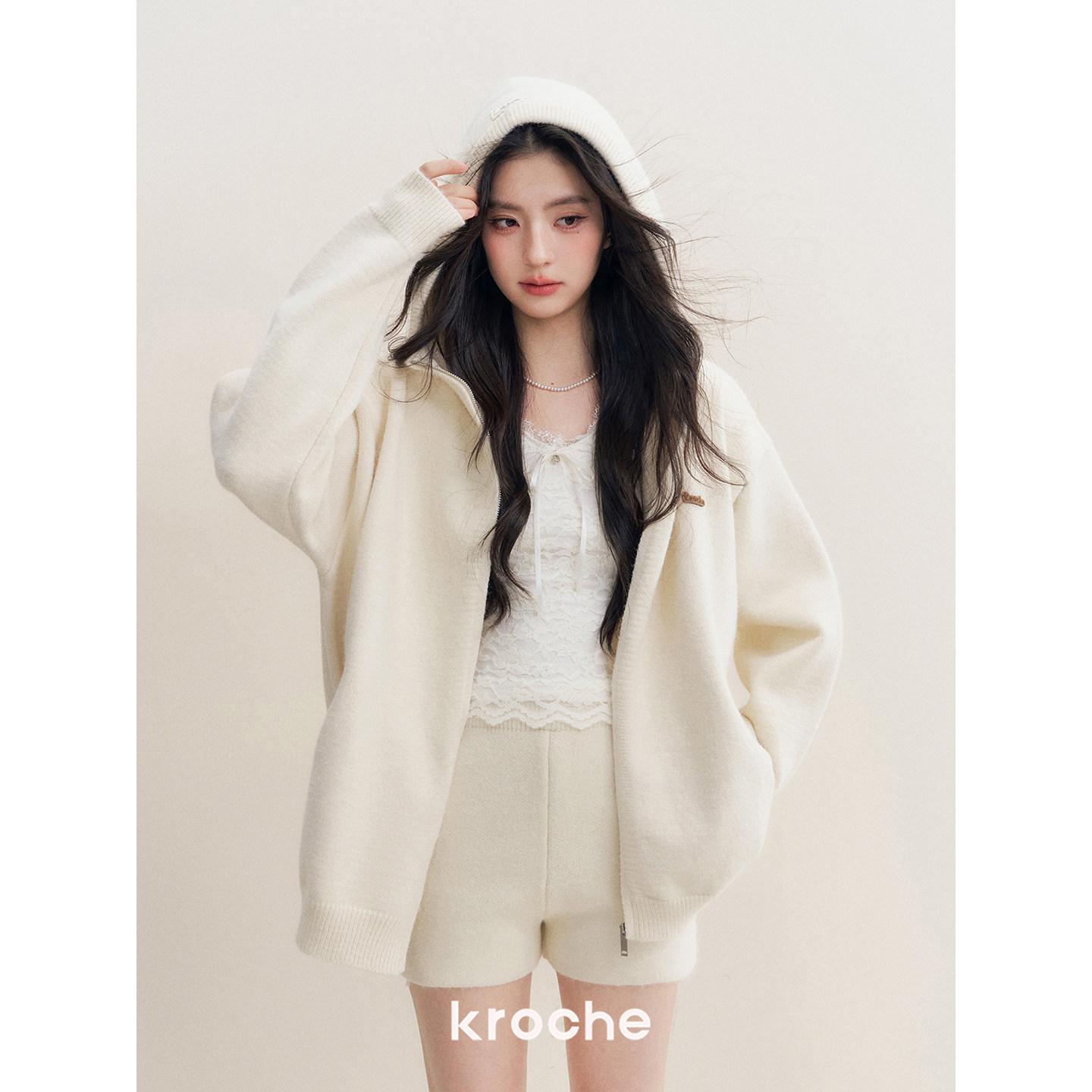 KROCHE フード付き ハイウエスト ワイド セットアップ