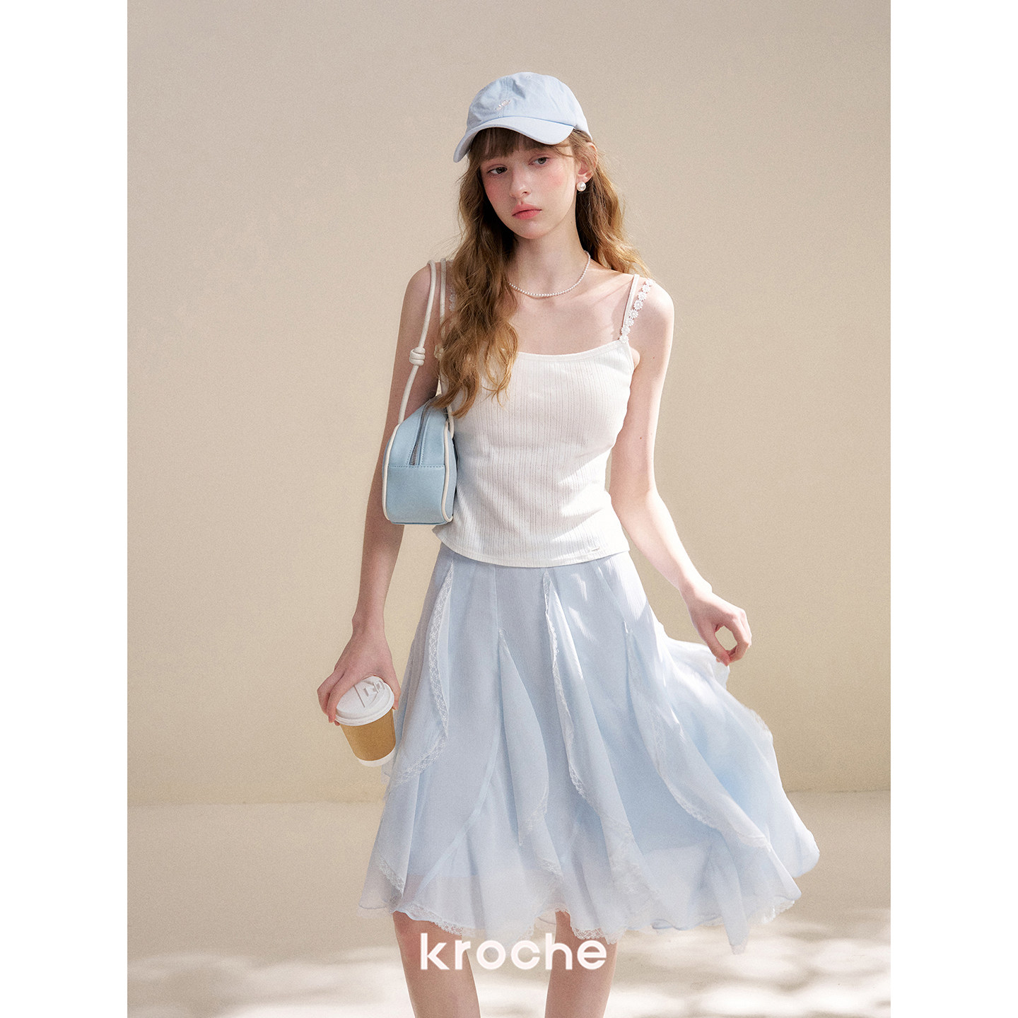 KROCHE レース フリル アシンメトリー スカート KD2059