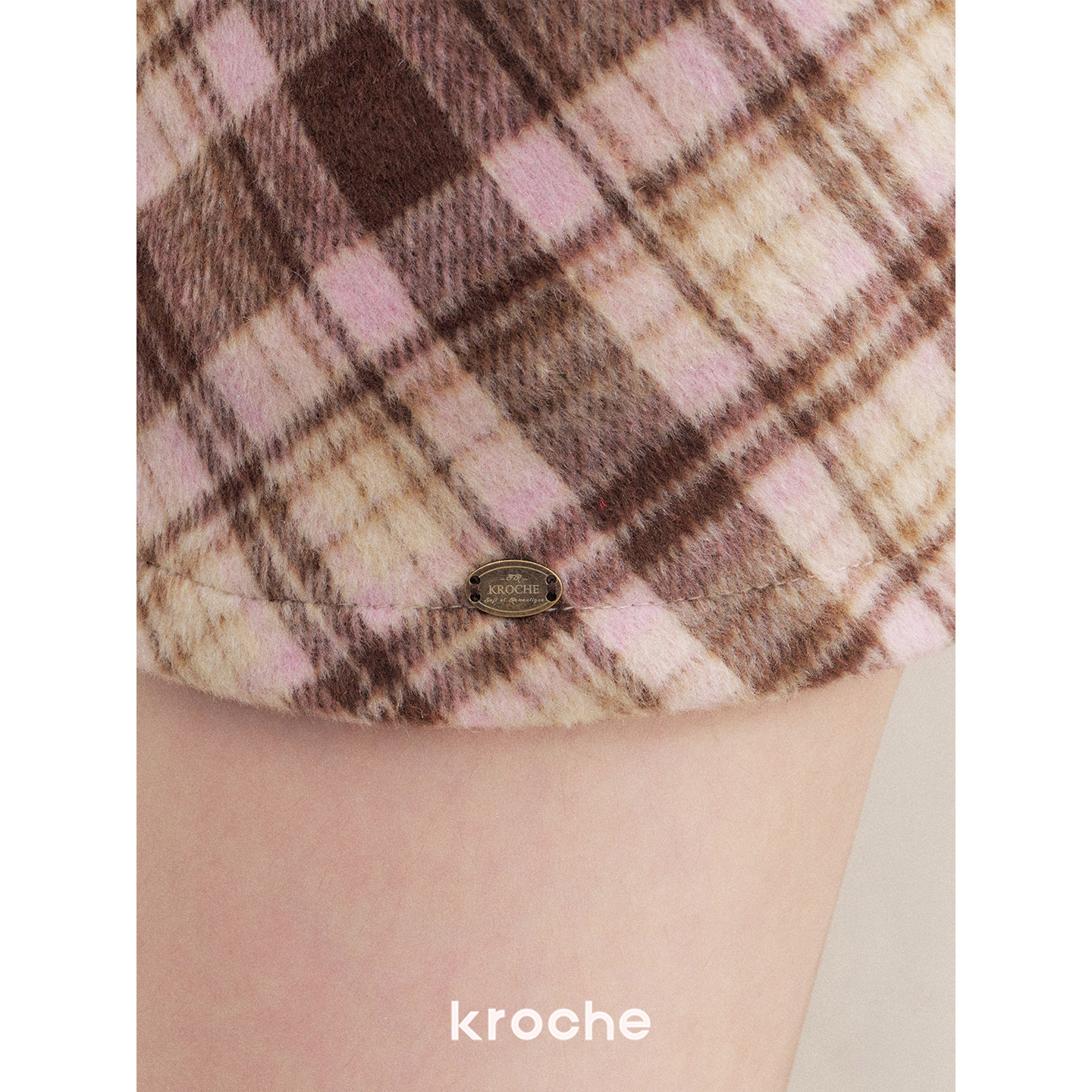 KROCHE チェック 配色 ハイウエスト スカート KDC6029