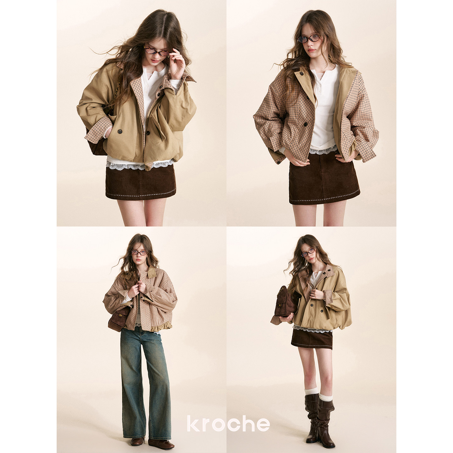 KROCHE チェック ジャケット KUN9001