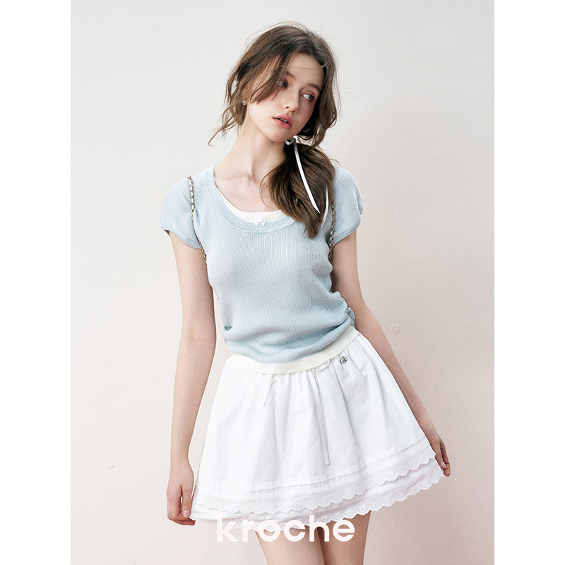 KROCHE 重ね着風 半袖 Tシャツ KB4134