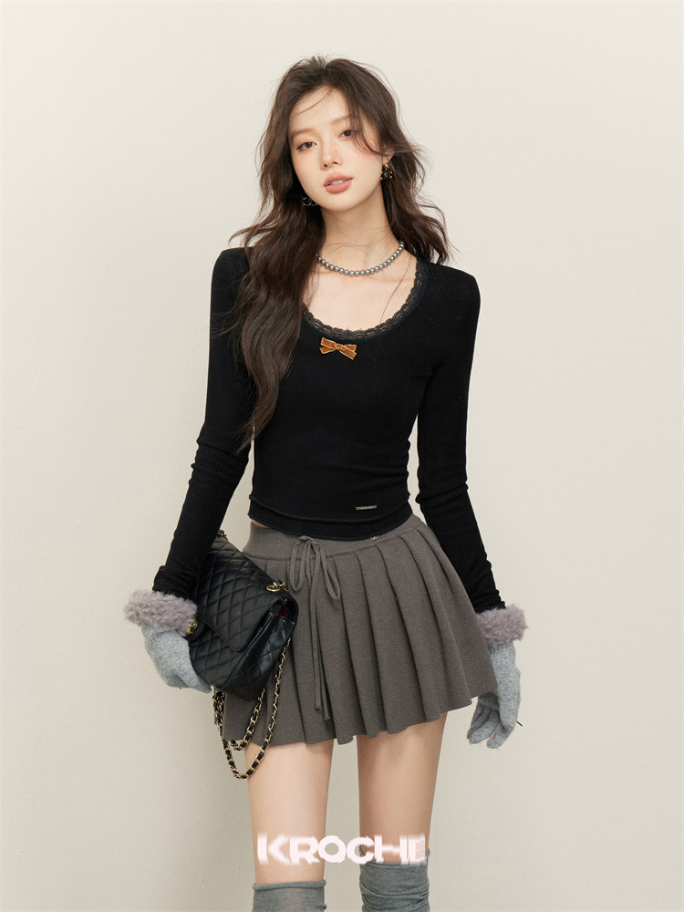 KROCHE リボン レース Tシャツ KB3352