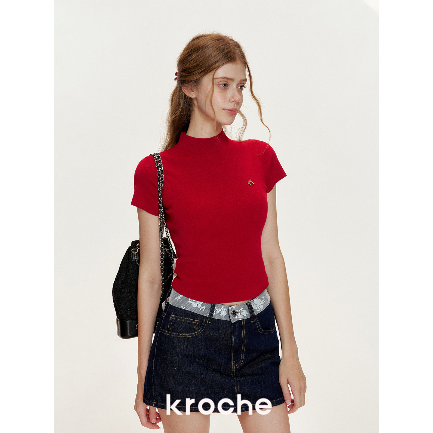 KROCHE レース デニム スカート KNC2011