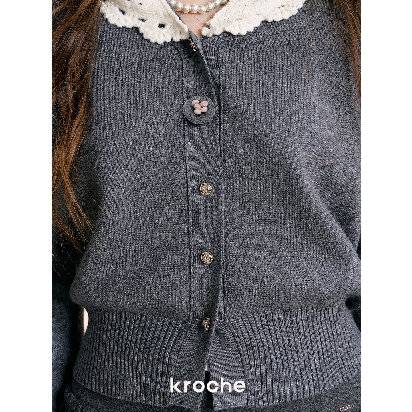KROCHE 配色 長袖 ニット KTS7001