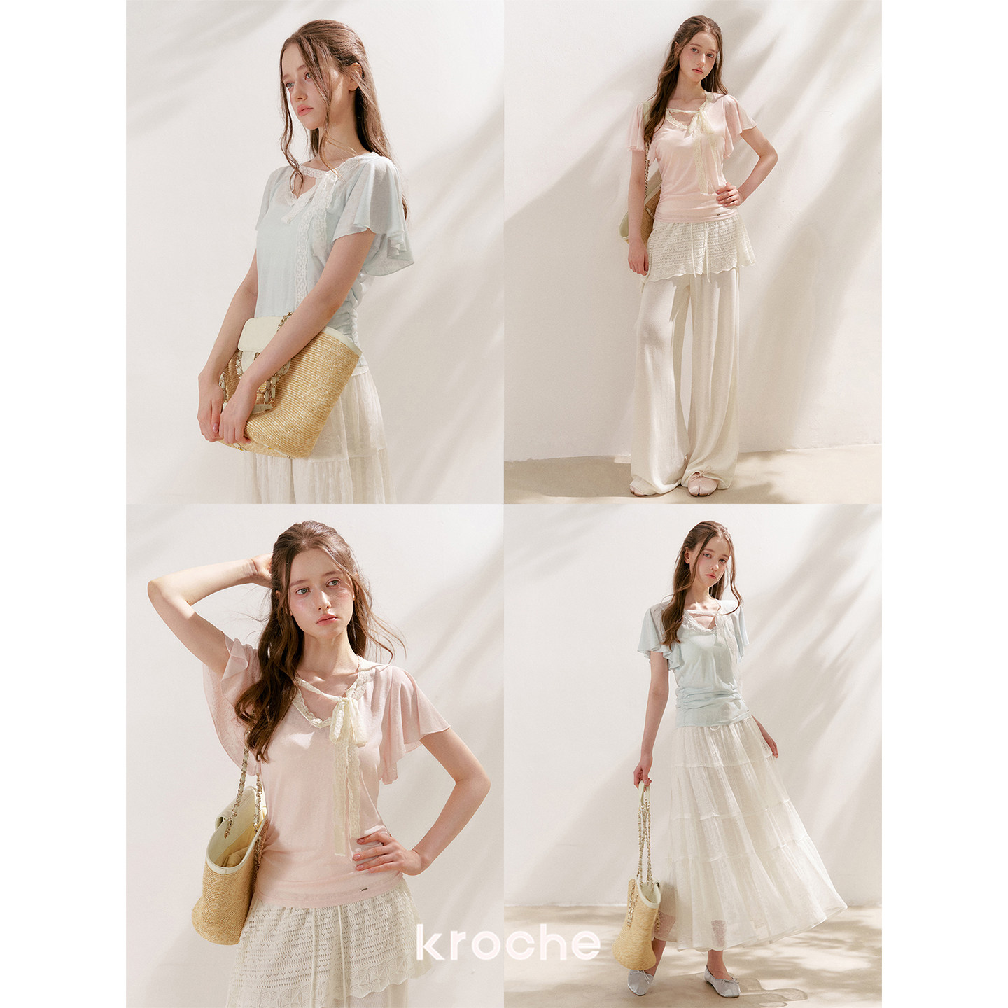 KROCHE リボン レース Tシャツ KWF6027