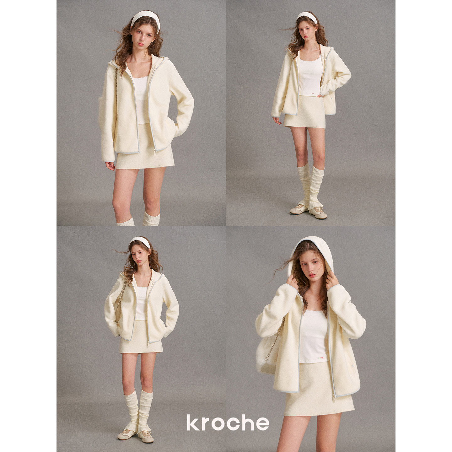 KROCHE 配色 フード付き ジャケット KVA3014