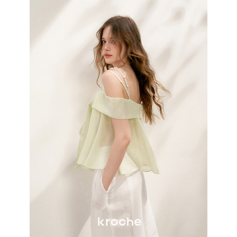 KROCHE リボン オフショルダー Tシャツ KBS3003