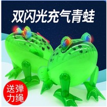 Bounce Frog balloons PVC inflatable frogs glitter ropes will jump night market toy ground Balloon Long Stick Shake Sound