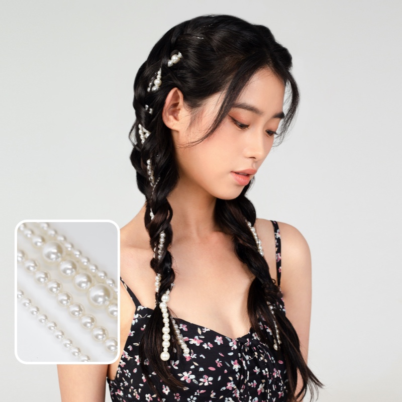 LUCY LEE PEARLS Girl Choreographer Chain Dirty Braid Hair Accessories PEARL CHAIN 100 LAP ACCESSORIES HAIR CLIP