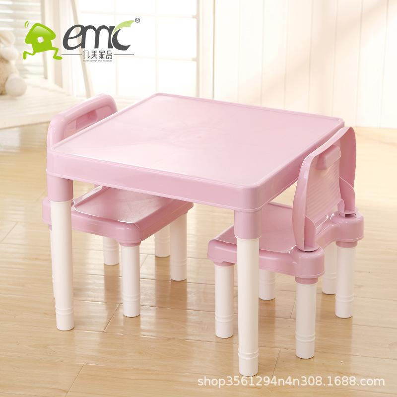 Children Toddler Toys Plastic Learning Garden Table And Chairs Table Young Children Suit Game Table Rectangular Small Building Blocks Sand