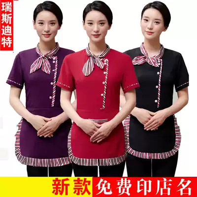 Hotel Chinese restaurant hot pot restaurant waiter overalls female dining summer fashion ultra-thin breathable short sleeve customization