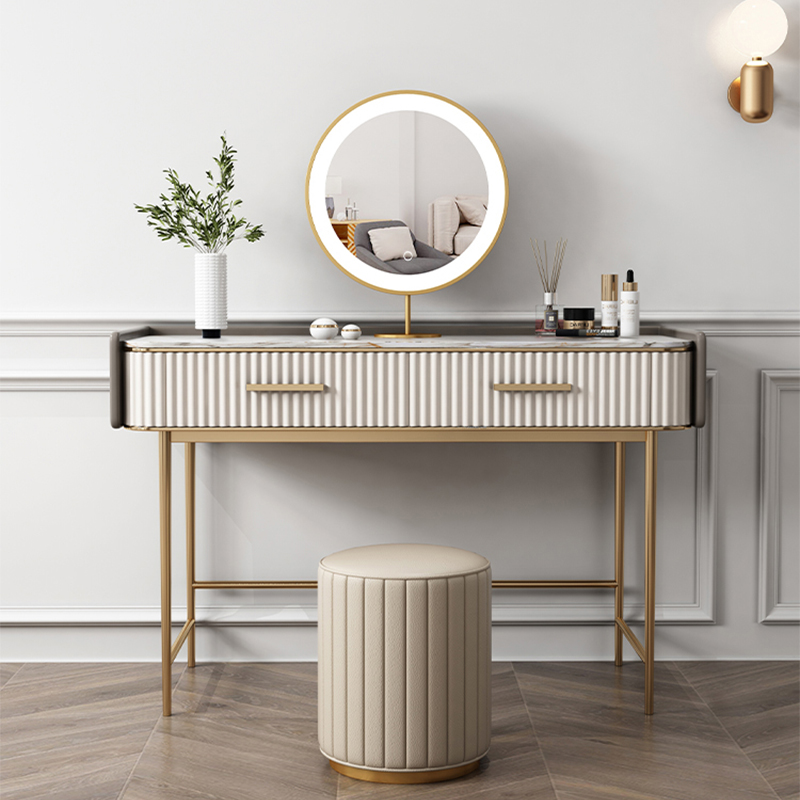 Modern minimalist dressing table with lamp mirror bedroom slate net red dressing table master bedroom light luxury advanced dressing table