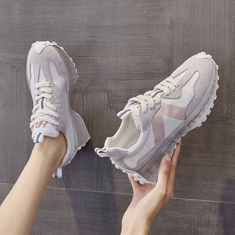 Mary Danny's heavy new push small waist crystal sole dad shoes women's breathable canvas sneakers 4CM