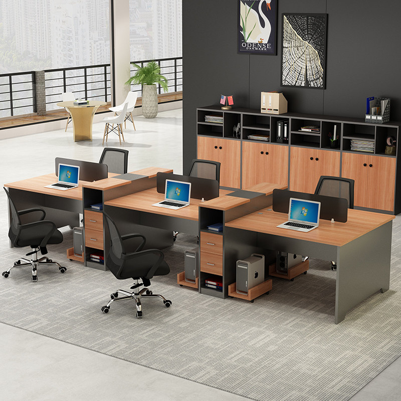 Staff desk simple and modern 2 4 6 staff desk screen card seat office table and chair combination furniture
