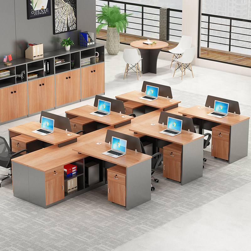 Staff office desk Simple modern office finance four-person desk station staff card table and chairs