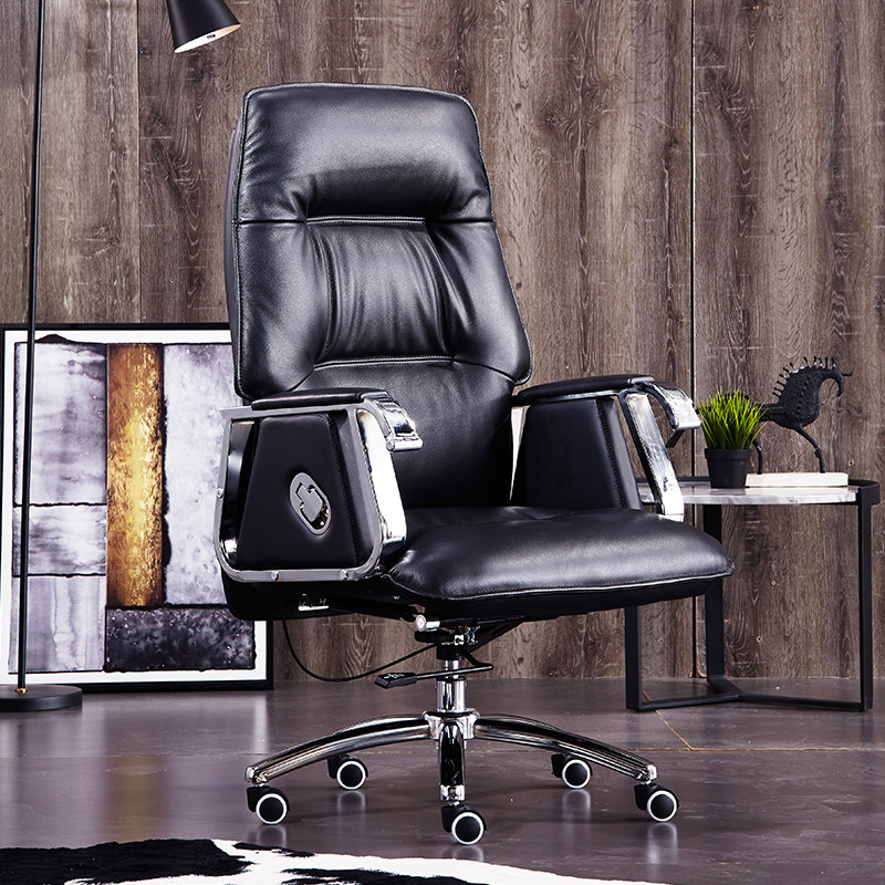 Shuoran computer chair home boss chair reclining swivel chair office chair comfortable sedentary business chair leather chair
