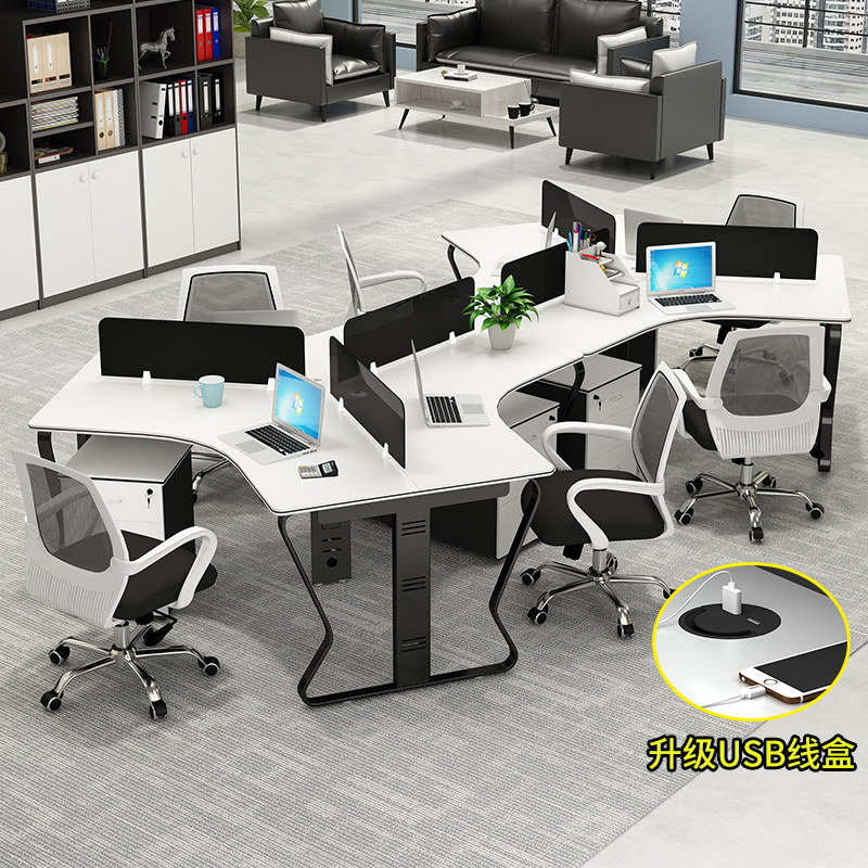 Master's desk chair combination 3 6 people position minimalist modern employee screen holder table creative staff desk