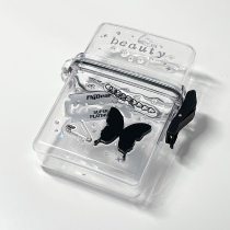 clliwoy original homemade transparent dark black butterfly blade small crowd-cigarette case mouth red box
