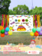 Little Red Book Instagram-Style Children's Birthday Party Outdoor Spring Outing Backdrop for Boys and Girls, 3-Year-Old Baby Decoration Hanging Cloth for Scene Setup