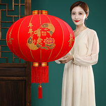 Big red lantern New Year Spring Festival flocking lantern ornaments housewarming outdoor balcony waterproof blessing lantern festive decoration