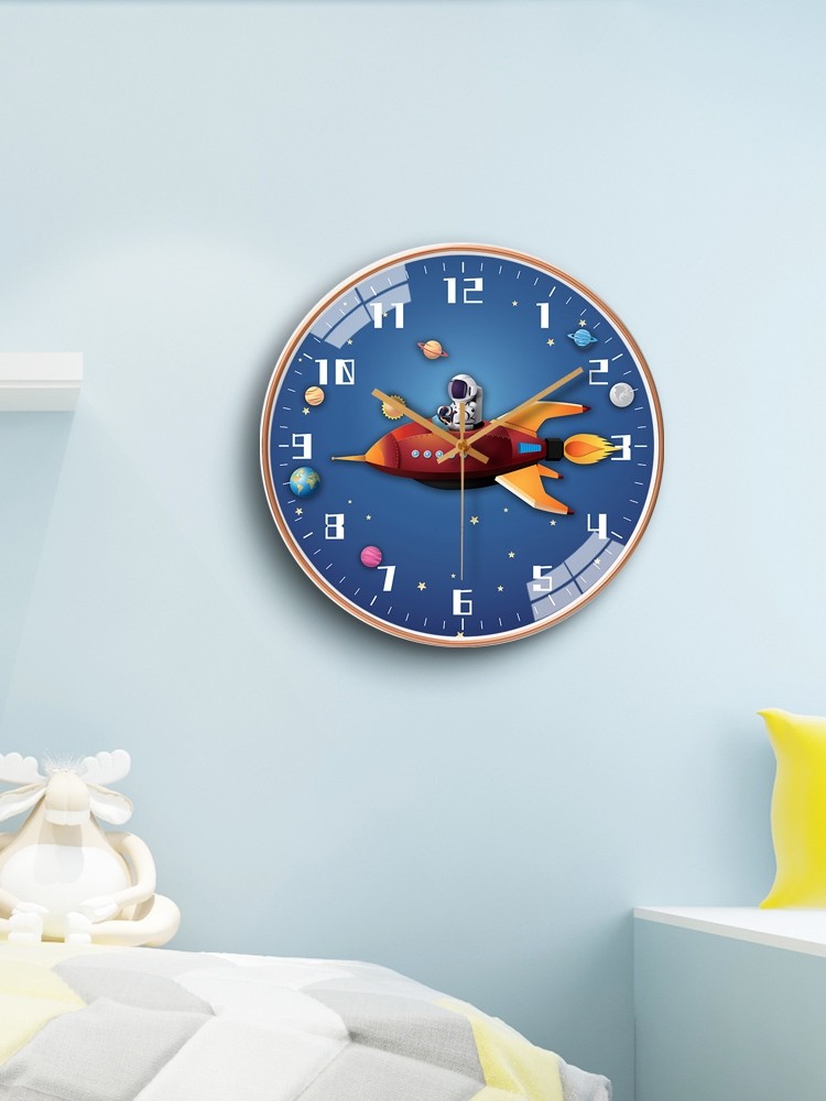 Wall Clock Living Room Clock Simple Cartoon Children's Wall Clock Space Home Clock Astronaut Personalized Quartz Clock