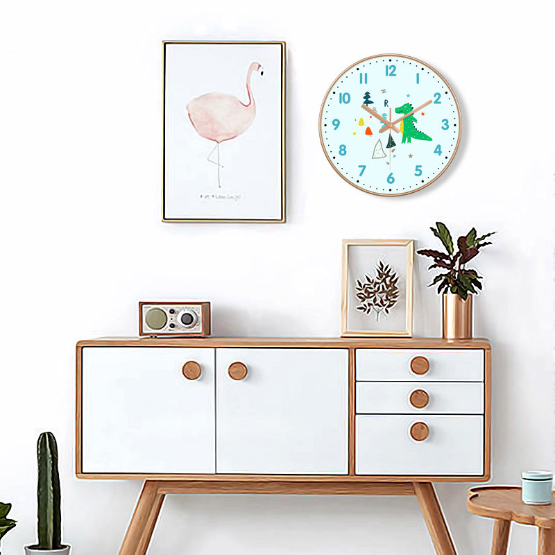 Northward Cartoon Dinosaur Ultra-Quiet Creative Wall Clock Cute Simple Home Living Room Children's Room Bedroom Wall Clock
