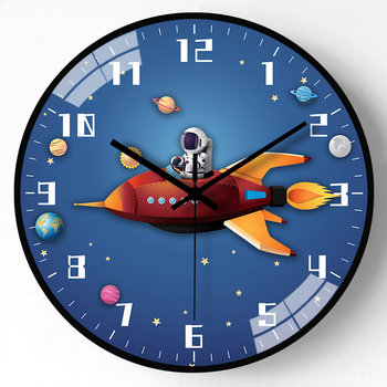 Wall Clock Living Room Clock Simple Cartoon Children's Wall Clock Space Home Clock Astronaut Personalized Quartz Clock