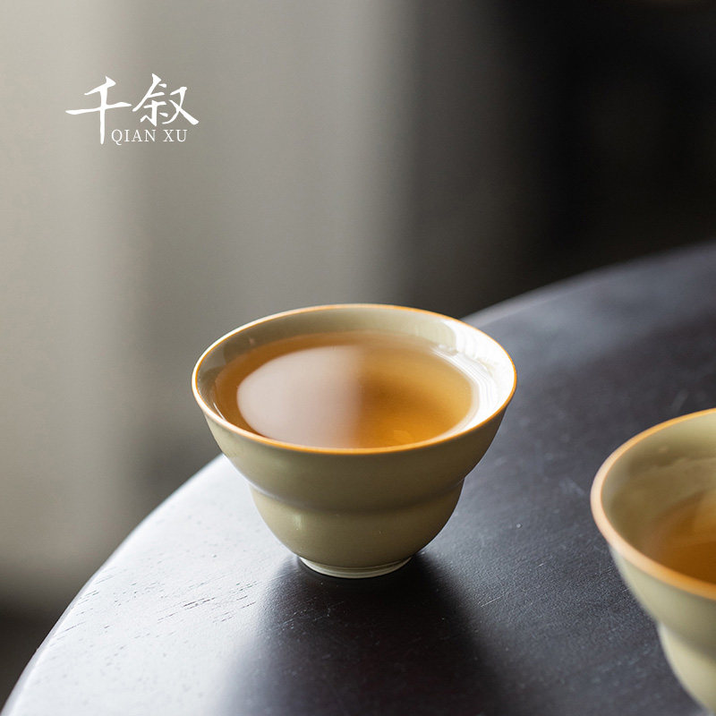 Grass ash gourd tea cup master cup drinking tea small cup single cup household kung fu tea cup tea set ceramic tea cup