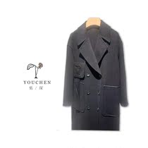 (Light Luxury Queen sara) Wool Leather Coat 111Y