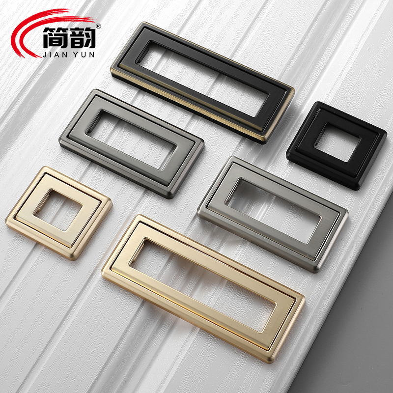 Punch-free black drawer buckle hidden flat handle modern minimalist gray invisible wardrobe door handle paperback