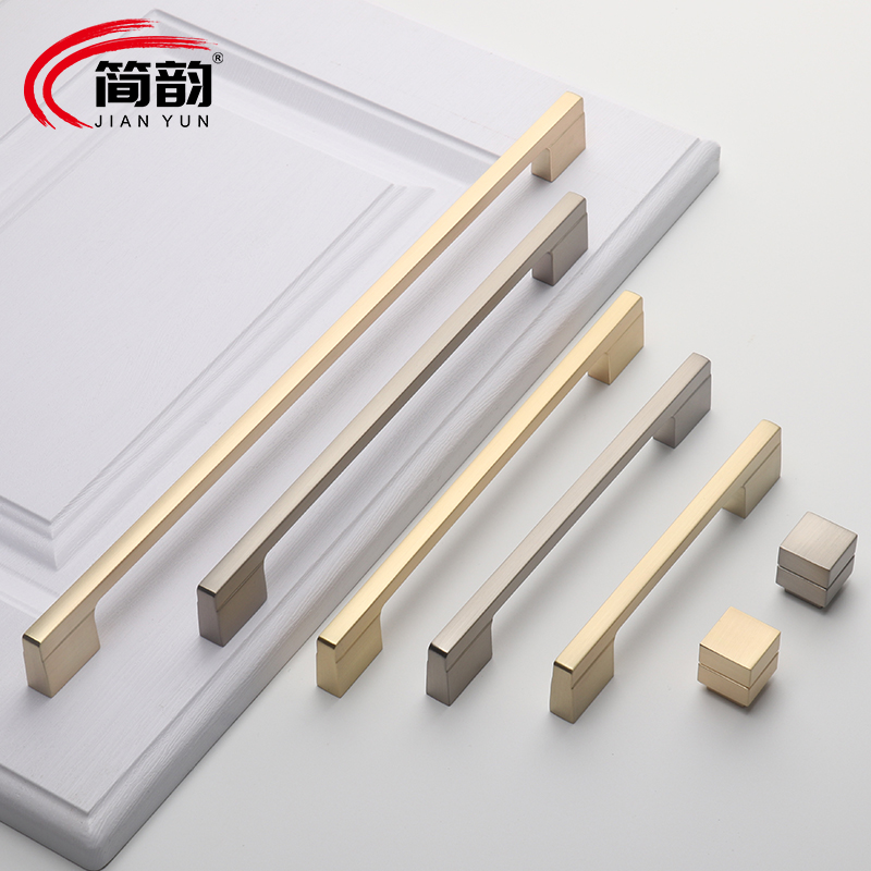 Rhyme cabinet door pulls hand light luxury golden American retro cabinet door handle modern wardrobe silver drawer drawer handle