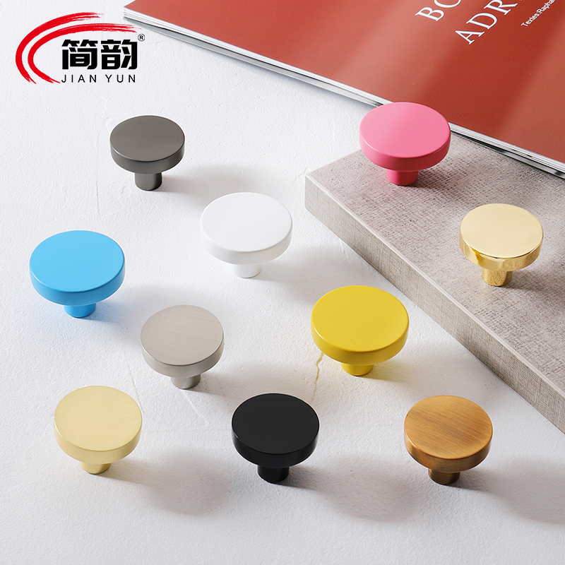 Color cartoon black and white yellow and blue pink hands cute wardrobe door children's room modern light luxury cabinet drawer handle