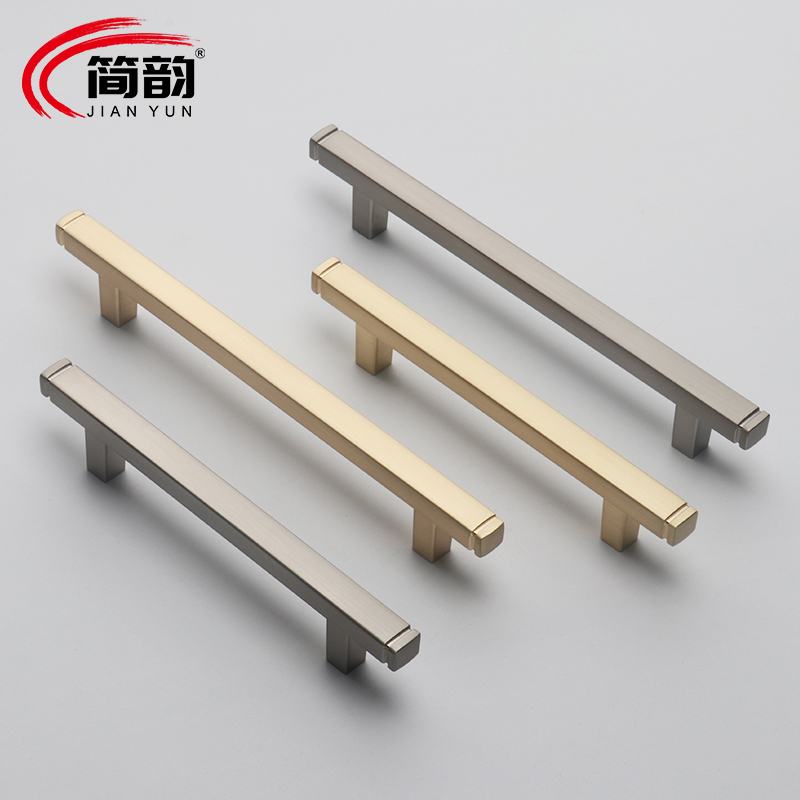 Modern cabinet door handle golden overall cabinet American simple silver solid wardrobe door handle copper brushed Nordic drawer