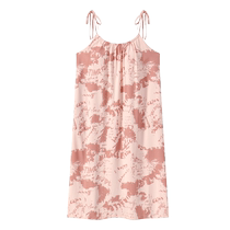 Catman Nightgown Womens Summer Summer Pajamas with Breast Pads and All-in-one Suspenders Loose Cotton Mid-Length Sweet Girls Home Clothes