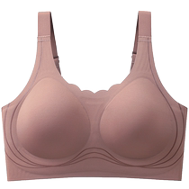 Catman Seamless Underwear Womens 2024 New Summer Thin Large Breast Revealing Small Side Breasts Anti-Sagging Large Size Bra