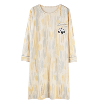 Catman nightgown for women spring and autumn 2024 new pure cotton long-sleeved loose dress summer thin plus size pajamas